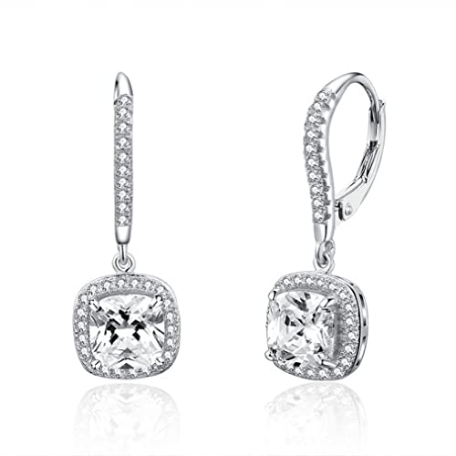Femmes bijoux en argent boucles d'oreilles anti-allergie zircon