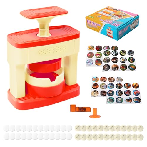 TOWEBOORY �ʃo�b�W �쐬�L�b�g 56mm 24�o�b�`�f�ޕt�� DIY�o�b�W�}�V�[�� �������� ������ �A�j�� ���� �ƒ�p �o�b�W�����@ ���ǂ� Microstamp machine (���b�h)