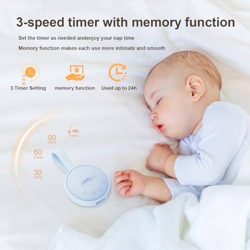 Image of White Noise Sound Machine, Portable Sound Machine for Sleeping Adults & Baby, with Bluetooth 5.1 /24 Soothing Sounds /Battery Powered /3 Timer Memory Function for Office /Bedroom /Travel（Blue）