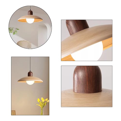 Zestaw 2 nowoczesnych lamp wiszących o zmiennej intensywności z gniazdem G9, regulowana wysokość (30 cm), wykończenie orzechowe, idealne do salonu, kuchni, na centralną wyspę lub przedpokój.