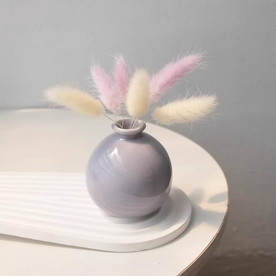 Amazon | 小さな丸い花瓶、永遠の花飾り、シンプルな和風の