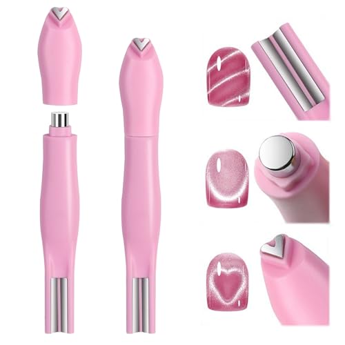 JERCLITY 1 Pieces Light Pink Cat Eye Magnet for Nails 3 in 1 Heart Magnet for Cat Eye Gel Polish Heart Magnets for Nails