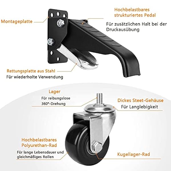 ybaymy 4 ruedas para banco de trabajo, ruedas para banco de trabajo, ruedas giratorias con freno, 300 kg, chapa de acero, ruedas para cargas pesadas, ruedas giratorias de 360 grados