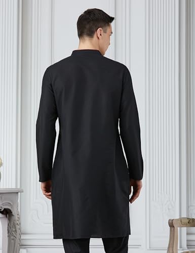 Image of Amazon Brand - Symbol Men Festive Solid Long Kurta (Regular Fit)