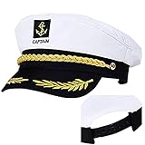 Kapitänsmütze Marine Matrosenmütze Partyhut Erwachsene Marine Mütze Verstellbare Yacht Schiff Boot Seemann Kapitän Marine Kostüm Marine Admiral Hut Matrosen Kostüm Marine Hut Kapitän Accessoires