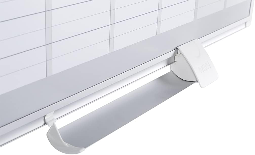 MasterVision Magnetic Dry Erase Weekly White Board Planner, Wall Mounting, Sliding Marker Tray, 24" x 36", Aluminum Frame,Gold