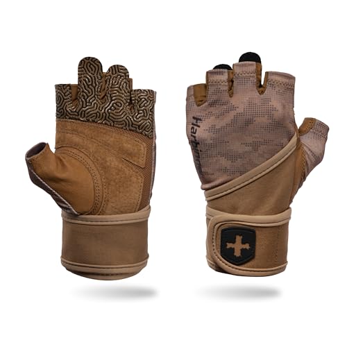 Harbinger Pro Wristwrap Gloves 3.0 - Mejor Agarre, Soporte de muñeca Superior, Lycra Extensible Transpirable, Palma de Piel Duradera, para Hombre