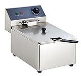 GastroHero Elektro Fritteuse EF-ECO6 | 6 Liter I Edelstahl-Fritteuse mit Thermostat und Überhitzungsschutz I Kompakte Gastro Fritteuse ideal für Restaurants und Gastronomie