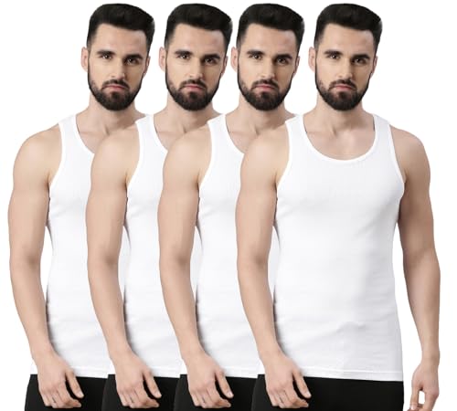 Image of Force NXT Men's Super Combed Cotton Rib Fabric Solid Vest | Round Neck Sleeveless Vest for Men