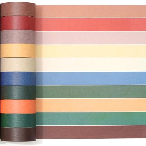 YUBX Pastel Washi Tape Lot de 20 rouleaux de ruban adhésif coloré pour bricolage, artisanat décoratif, emballage cadeau, scrapbooking – vue 3