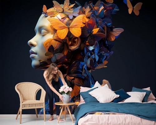 Papier peint intissé papillon pour masquer les défauts et décorer