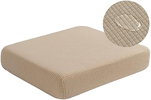 NC HOME Water Repellent Sofa Seat Cushion Covers Stretch Couch Cover for Camper, Settee Cover Furniture Protector for Pets (Chair Cushion, Sand)