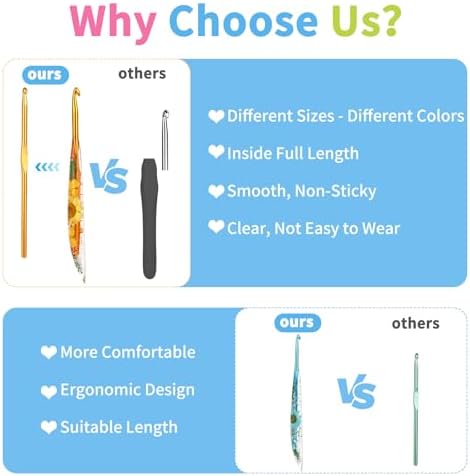 Coopay Crochet Hooks, 5mm Ergonomic Crochet Hook with Floral Plastic Grips - 4