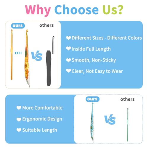 Image of Coopay Crochet Hooks, 6mm Ergonomic Crochet Hook with Floral Plastic Grips, Stylish and Unique, Ideal for Crocheting Blankets, Dolls, Shawls, Hats, Scarves (J-6.0mm)