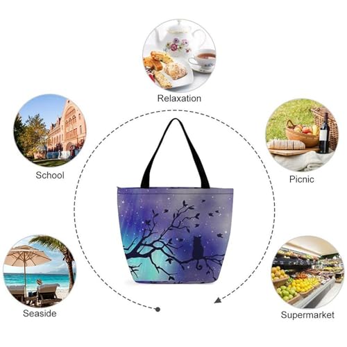 Ciel nocturne chat noir sac à main féerique pour exprimer votre singularité
