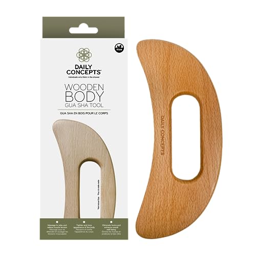 DAILY CONCEPTS Wooden Body Gua Sha Tool, The Wooden Body Gua Sha Tool Boosts Lymphatic Drainage and Increases Circulation When Pressure is Applied.