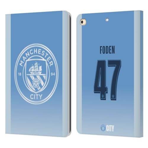 Étui portefeuille Manchester City en cuir de qualité pour tablette tactile iPad 9.7