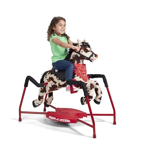 Radio Flyer Freckles Plush Interactive Riding Horse Kids Ride On Toy, Toddler Ride On Toy For Ages 2-6 Years