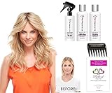 Easipart XL 12' Remy Human Hair Topper by JonRenau, Comb, Mara Ray 8oz Luxury Shamp/Cond/Detangler Kit, 19 Page Belle of Hope Wig Care booklet-Bundle 6pc (27MB)