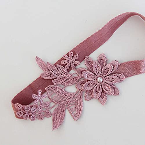 Dusty Rose Lace Garter For Bride Lace Appliques With Pearls Stretch Wedding Party Garters Set Of 2 #TOP1