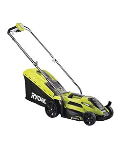 Tondeuse électrique RYOBI 1300W Coupe 33cm RLM13E33S - Bac de 35L, réglage centralisé de la Hauteur, 2-en-1 ramassage et Mulching, Ergonomique, idéale pour Jardins jusqu'à 300 m².