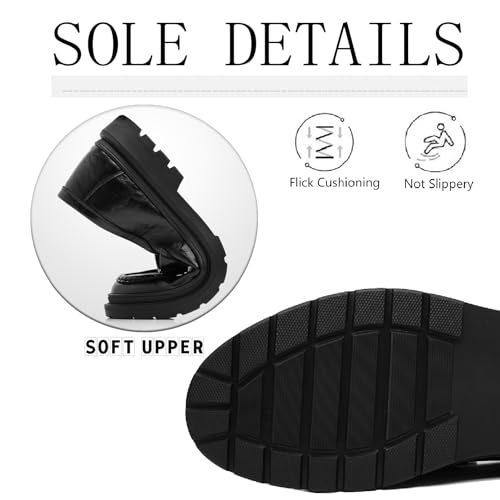 Men's Leather Platform Loafers Fashion Buckle Strap Comfortable Round Toe Block Heel Slip-On Loafers for Business Office Wedding Dress Shoes4