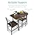 Best Choice Products 3-Piece Modern Dining Set, Space Saving Dinette for Kitchen, Dining Room, Small Space w/Steel Frame, Built-in Storage Rack - Dark Brown/Black