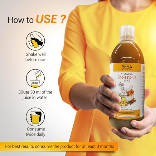Image of Sesa Ayurvedic CholestoFIT Juice 2 Lt With Lemon, Honey, Garlic, Ginger & Apple Cider Vinegar Supports Healthy Heart & Cholesterol Balance 100% Ayurvedic & Sugar-Free