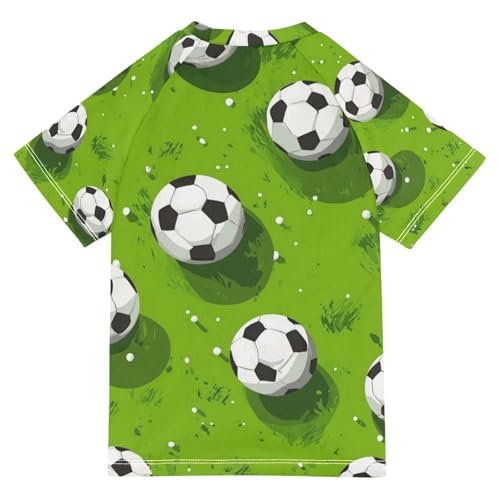 Kids Swimsuit Football Grass Sport Sunscreen T-Shirts Swimwear Sets UPF 50+2