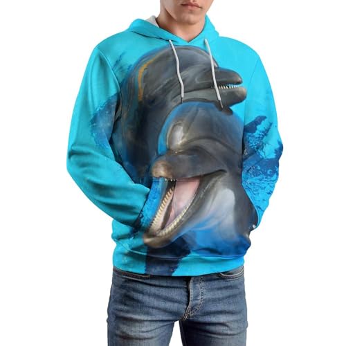 Hoodie dauphin UMENG idéal pour vos sorties décontractées, pull à capuche manches longues