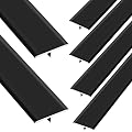 Therwen 6 Pcs Aluminum T Molding Floor Transition Strip, 36 x 3/4 Inches Matte Black Doorway Edge Trim for Wood Vinyl Floors, Flat Cinch Seam Cover Binder Between Similar Height Laminate Floors