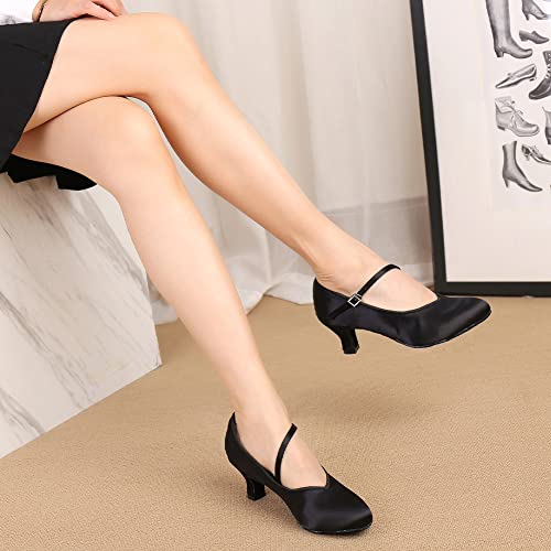 AOQUNFS Ballroom Dance Shoes Women Closed Toe Salsa Latin Dance Shoes,Model 35254