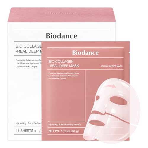 BIODANCE Bio-Collagen Real Deep Mask, Hydrating Overnight Hydrogel Face Mask, Pore Minimizing,...