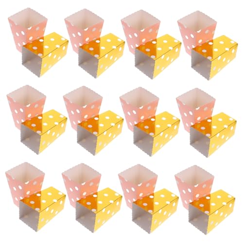 SOLUSTRE 24pc Large Popcorn Containers Boxes Thanksgiving Popcorn Boxes Dotted Bags Disposable Paper Tubs Movie Night Party