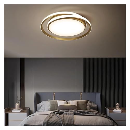 Plafonnier LED en cuivre chic et moderne lustre design rond en laiton pour salon