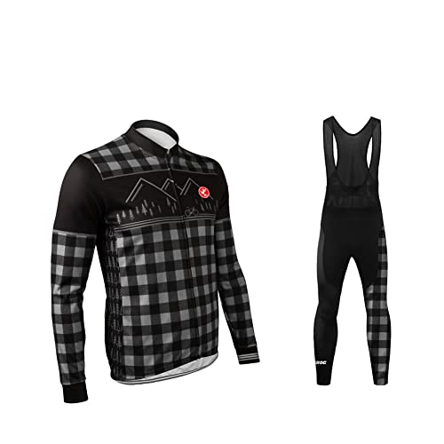 Ensemble pour velo respirant confortable bleu avec maillot manche longue homme