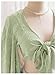 BEAUDRM Women's Boho Tops Wrap Western Country Concert Outfits Tie Front Long Bell Sleeve Tops 70s Hippie Disco Clothes Olive Green X-Small