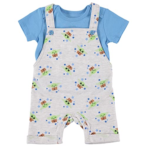 Image of Star Wars baby-boys Baby Boys Newborn Infant Baby Yoda Boys Shortall Romper and Tshirt Set