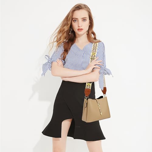 Image of LEMEDE Purse Strap,2 inch Leather End Shoulder Strap Adjustable Replacement,Retro Jacquard Multi-pattern Crossbody Bag Straps