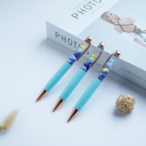 Image of Heart Ballpoint Pen Unique Floating Glitter Stationery Perfect Valentines Birthday Party Favor Gifts(Blue)