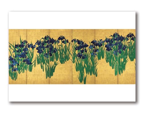 アートポスター 【世界の名画】 尾形光琳 壁紙 ポスター アートプリント ☆琳派☆ 日本画 光琳模様 複製画 art 絵画 芸術 名画 お洒落 飾る 壁掛け インテリア(B2, 燕子花図屏風)