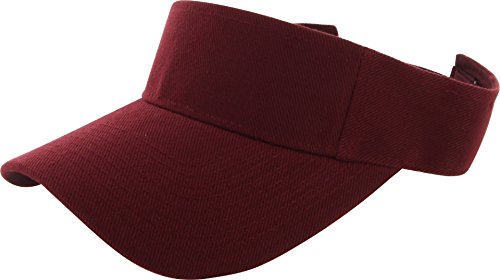 DealStock Plain Men Women Sport Sun Visor One Size Adjustable Cap (29+ Colors) (Maroon)