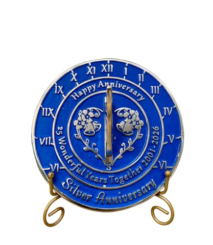 Reloj de sol de aniversario de bodas de plata 2026 para hogar y jardín 2