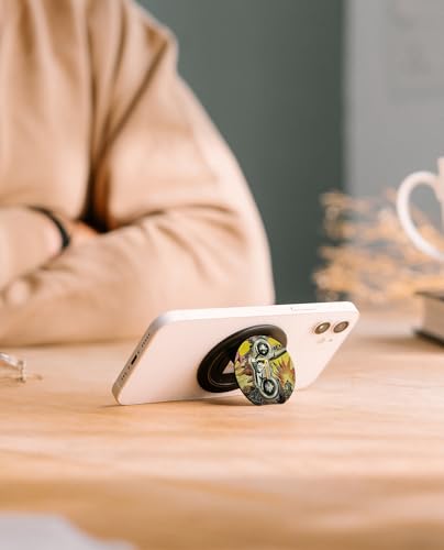 Image of DailyObjects Black Hawk Moto Compatible with Magsafe Phone Grip
