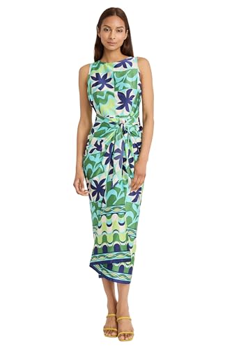 Image of Donna Morgan Women's Floral Midi Wrap Dress for Women - Versatile Summer, Beach, and Vacation Dress