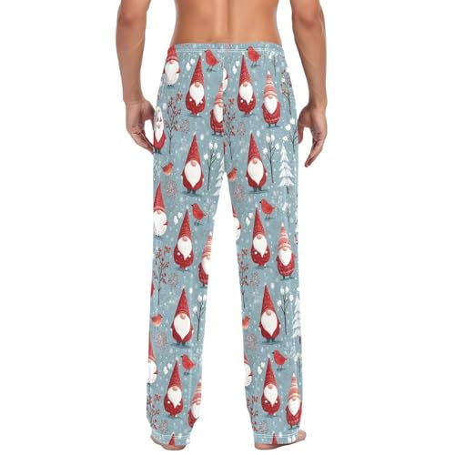Christmas Snowflake Men Cotton Flannel Pajama Pants Santa Xmas Light Mens Lounge Sleep PJ Bottoms S3