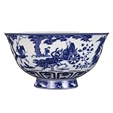 Taille: 12*6 cm PiWine Bol de Riz en Porcelaine de Style Palais Ancien Chinois, Bol en céramique, Bol à soupe12 cm Bleu Blanc en Porcelaine Motif Bol Ornements décorer