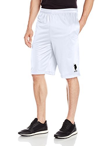 U.S. Polo Assn. Men's Solid Tricot Athletic Short, White, Large