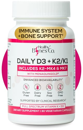 Premium D3 K2 - Full Spectrum Vitamin D3 K2 2000 IU D3 + MK7 + MK4 + K1 Daily D3 K2 & K1 Supplements - Vitamin D Supports Calcium Absorption for Strong Bones & Immune Health - 30 Capsules