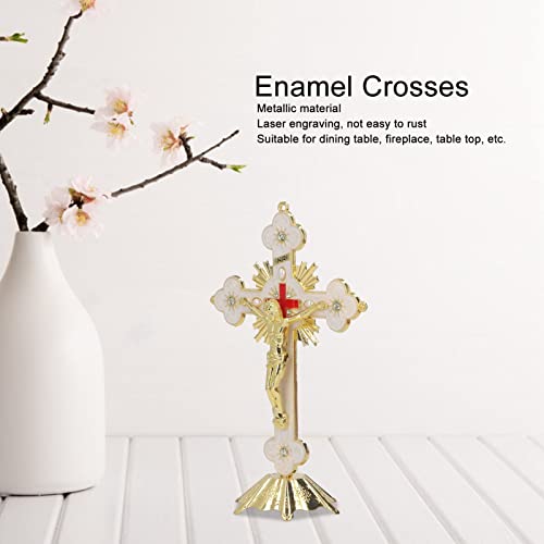 Cruzes Esmaltadas, Cruzes Esmaltadas de Metal Branco Dourado Honorável Revestimento Esmaltado Elegan